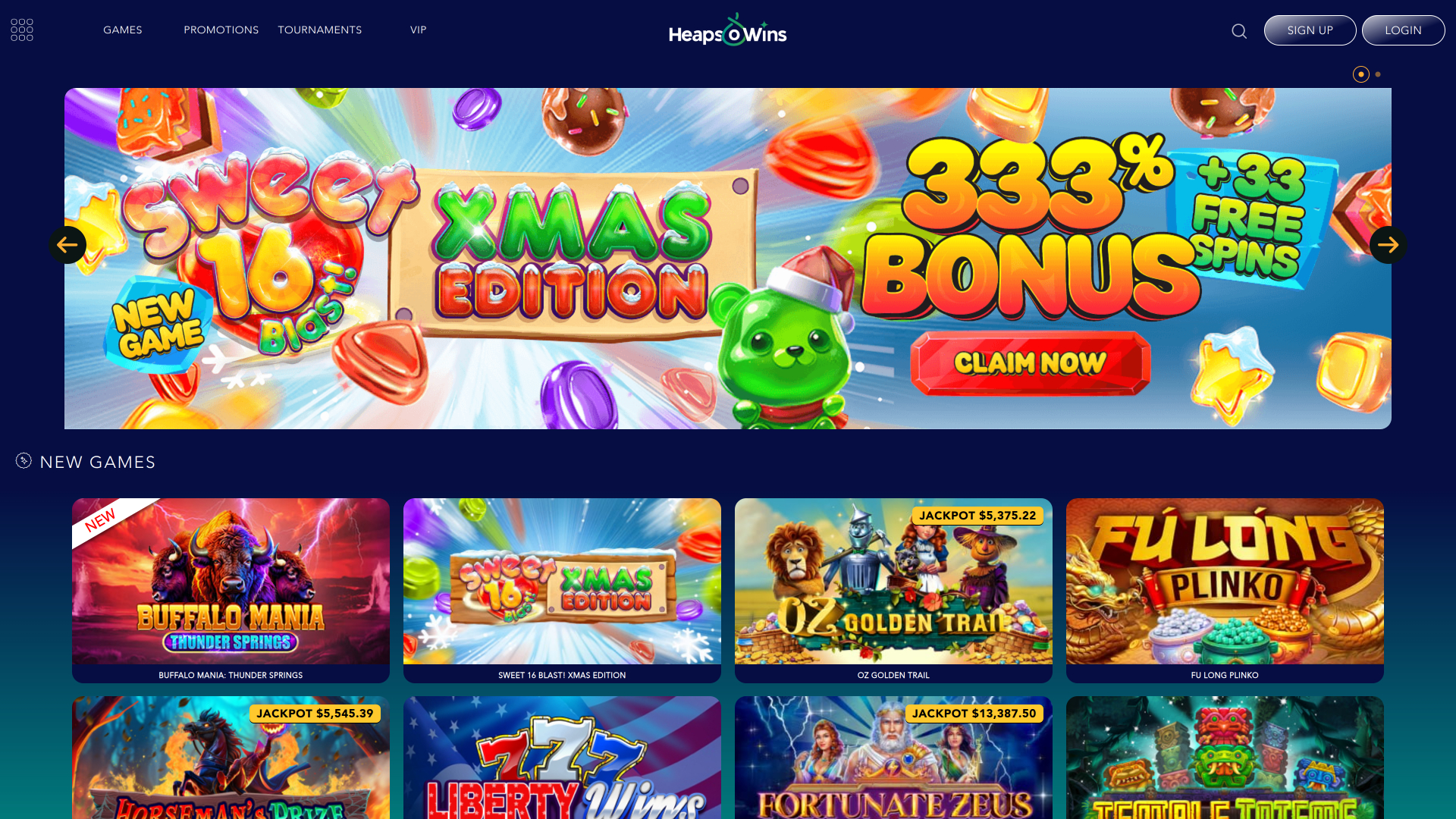 Heapsowins banking and deposit page